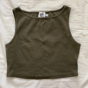 Princess Polly Olive Green crop top